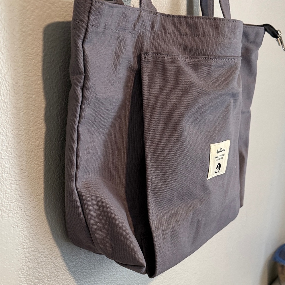 Gray Canvas Yoga Tote Bag - Picture 3 of 9